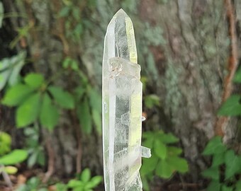 Double Terminated Quartz Crystal Wand 6.2 in or 15.9 cm Long Diamantina Brazil- 'Lightning Bolt', Singing, Heart, Balance, Justice- DL15