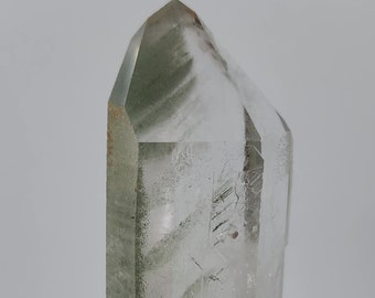 Green Chevron Phantom Quartz Crystal Mina Zeca De Souza Brazil- Large Wand like- 13 cm Long- Partial Polish- ST13