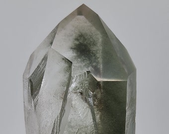 Green Chlorite Garden Quartz, Mina Zeca De Souza, Serra Do Cabral Brazil- Stands, Etched, Generator- 10.2 cm Long- Partial Polish- ST19