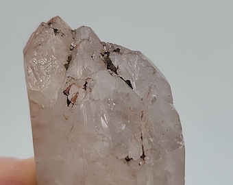 Double Terminated ET Red Pink Lemurian Quartz- 3.7 inch Long- Serra Do Cabral Mountains Brazil- Self Healed Tabular, "Scarlet Temple"- RM3