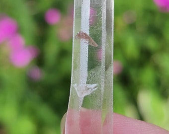 Slender Laser Wand 3 inch or 7.7 cm Long from Diamantina Brazil- 'As Above So Below' Internal Rune, Elegant Crystal Wand- DL7
