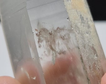Lemurian Seed Quartz- 10.5 cm Long- Serra Do Cabral Mountains Brazil- Highly Textured, Transchannel, Horse Spirit Etched Internal- LX30