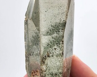 Light Smokey Shaman Quartz:  11 cm Long, Mina Zeca De Souza, Brazil- Tabular, Partial Polish- ST24