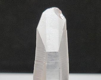 Lemurian Seed Quartz- 6.2 cm Long- Serra Do Cabral Mnts. Brazil- Classic High Texture Lines, Shovel Face, Semi Tabular, Chipped Point- LQ38