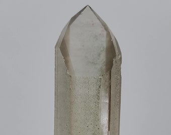 Shaman Quartz- Mina Zeca De Souza, Serra Do Cabral Brazil- Smokey, Slender Laser Wand, Etched Empath- 12.5 cm Long- Polished Point- ST8