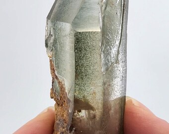 Shaman Quartz: 6.4 cm Long, Mina Zeca De Souza, Brazil- Stands On End, Partial Polish- ST33