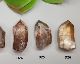 Select a Sunset Golden Healer Quartz (3-5.7cm Long) Serra Do Cabral, Brazil- Beautiful Color, Starbrary Records, Partial Polish- (D1-D26)