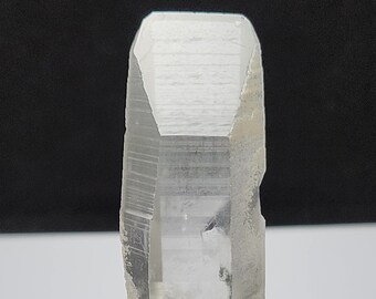 Lemurian Seed Quartz- 9 cm Long- Serra Do Cabral Mountains Brazil- Partial Polish, Mossy Green Inclusions, Growth Interference Base- LX27