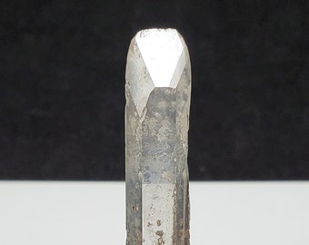 Slender Laser Quartz 2.8 inch or 7 cm Long- Gouveia, Brazil- Stunning Clarity, Spade Like Face, Unpolished, Holographic Etchings- LH1