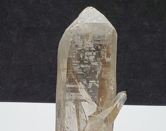 Huge 7.5 inch or 19 cm Long Smokey Quartz Laser Wand Diamantina Brazil- Manifestation Bridge, Pixel like Pattern- #16