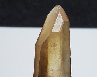 Natural Citrine Quartz Crystal 2.1 inch or 5.4 cm Long- from Zambia Africa- Unpolished Point, Classic Golden Color, Slightly Tabular- A3