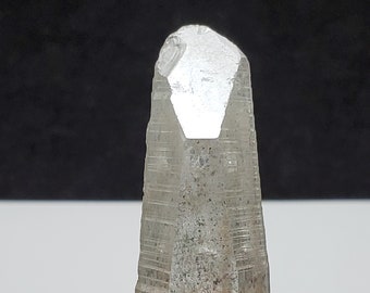 Lemurian Seed Quartz Crystal, Serra Do Cabral Mountains Brazil- Speckled Mineral Inclusions, Icy/Foggy Luster- 7 cm Long- LX24