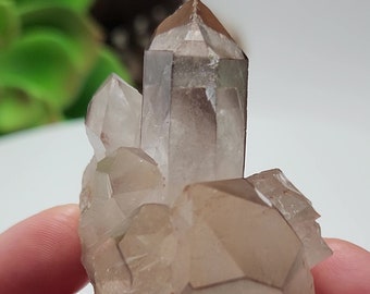 Peach Lavender Lithium Starbrary Quartz Cluster- 3.5 cm Tall Serra Do Cabral, Brazil- Hematite Lithium Inclusions, Stands Perfectly- LC5