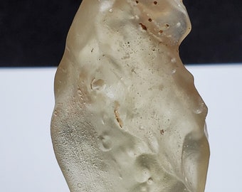 Libyan Desert Glass Impactite, Tektite- 30 Grams- Museum Quality Piece from Egypt- Rich Color, Deep 'Worm Hole', Palm Stone- G10