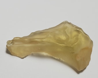 Libyan Desert Glass Impactite, Tektite- 24.5 Grams- Museum Quality Piece from Egypt- Rich Color, Unique Shape, Textured- G9