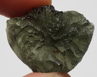 Moldavite Tektite  6.7 Grams or 33.5 Carats- Czech Republic- Rich Color, Beautiful Texture and Shape, Great Pendant Stone- M#8