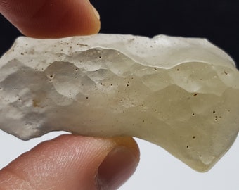 12.4 Grams or 62 Carat Libyan Desert Glass Impactite, Tektite- Tool Shape, Possible Artifact- Museum Quality Piece from Egypt- E9