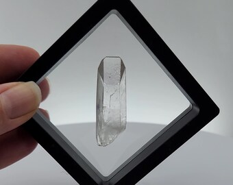 Starbrary Quartz from Corinto, Brazil- Standing Display Case Included- Optical Clarity & Luster, Glyph Marks, Inner Child- DS7