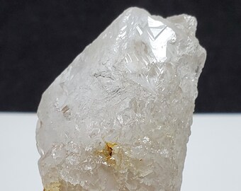 Hydrothermal Etched, Dissolution Quartz Crystal- 7.5 cm Long- Serra Do Cabral Mountains, Brazil- Chevrons, Trigonic, Highly Corroded- HD60
