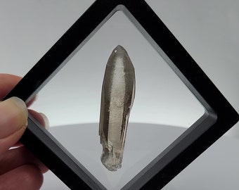 Smokey Lemurian Quartz, Corinto Brazil- Display Case Included Beautiful Color, Starbrary Marks Record Keeper- DS3