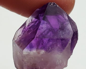 6.6 Grams Beautiful 'Hour Glass' Amethyst Crystal- Tata Province, Morocco- Small Natural Point- Deep Purple Color Phantom- #3