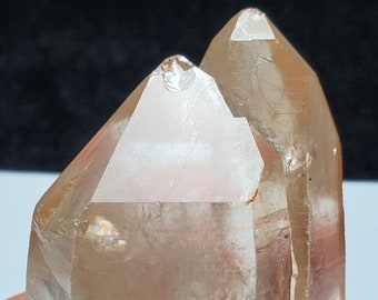 Quartz Crystal Light Tangerine Hue- 156.4 Grams- Brazil- Bargain Price- Unique Formations,  Many with Rainbows-  T3