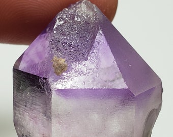 14 Grams Beautiful 'Hour Glass' Amethyst Crystal- Tata Province, Morocco- Small Natural Point- Deep Purple Color Phantom- #28