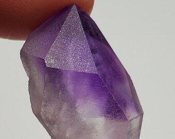 10 Grams Beautiful 'Hour Glass' Amethyst Crystal- Tata Province, Morocco- Small Natural Point- Deep Purple Color Phantom- #11