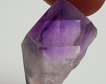 9.7 Grams Beautiful 'Hour Glass' Amethyst Crystal- Tata Province, Morocco- Small Natural Point- Deep Purple Color Phantom- #14