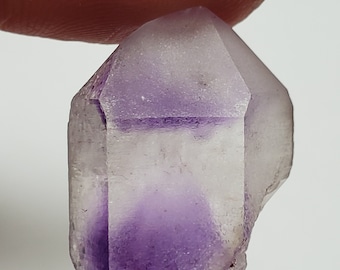 6.3 Grams Beautiful 'Hour Glass' Amethyst Crystal- Tata Province, Morocco- Small Natural Point- Deep Purple Color Phantom- #19