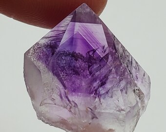 5.9 Grams Beautiful 'Hour Glass' Amethyst Crystal- Tata Province, Morocco- Small Natural Point- Deep Purple Color Phantom- #4