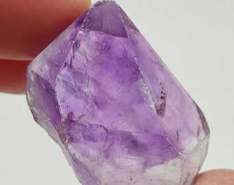 17.6 Grams Beautiful 'Hour Glass' Amethyst Crystal- Tata Province, Morocco- Small Natural Point- Deep Purple Color Phantom- #1