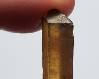 Natural Citrine, Zambia Africa- 3 cm Long- Unpolished Rough, Flat Side, Rich Color, Jewelry, Lapidary, Grids, Stone of Abundance- B5