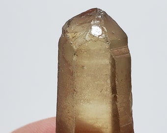 Natural Citrine, Zambia Africa- 10.8 Grams 4.5 cm Long- Unpolished Rough, Semi Double Terminated, Lapidary Rough, Stone of Abundance- B22