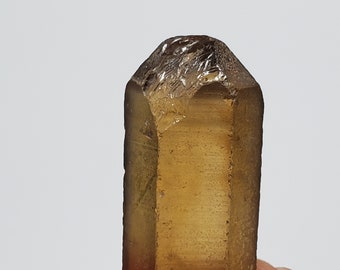 Natural Citrine, Zambia Africa- 3.2 cm Long- Unpolished, Etched Empath Termination, Jewelry, Lapidary, Grids, Stone of Abundance- B6