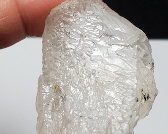 Hydrothermal Etched Quartz Crystal- 50 Grams, 4.6 cm Long- Serra Do Cabral, Brazil- Dissolution, Rare Formations, Textures, Nirvana- HE3