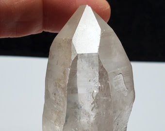 Lemurian Seed Quartz Crystal from the Serra Do Cabral Mountains of Brazil- 2.5" Long- Partial Polish- Beautiful Lines, Keys, and Forms- H9