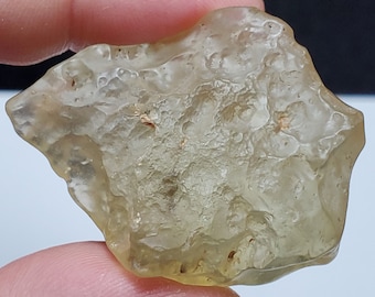 Libyan Desert Glass Impactite, Tektite- 23.6 Grams- Museum Quality Piece from Egypt- Rich Color, Textured, Palm Stone- G15