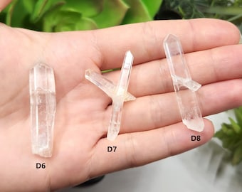 Select One Optical Quartz Santander Colombia: 4.3-4.8cm Long- Pencil Thin Slender, Mini Laser Wand, Phantoms, Titanium, B.N.- (D6-8)