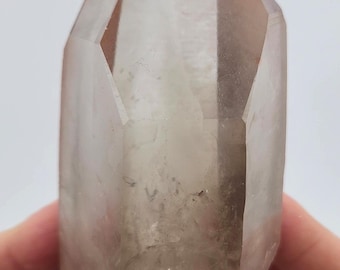 Red Pink Lemurian Quartz- Serra Do Cabral Mountains Brazil- "Scarlet Temple" Large Rainbow Mirror, Diamond Window- 12 cm Long- RL37