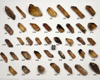 Natural Citrine Quartz 5-2.1cm Long- Zambia Africa- You Select- Some Smokey Citrine, Small Crystals Great for Grids and Crafting- C1-40
