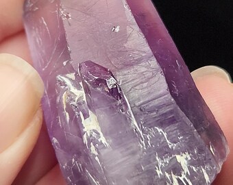 Natural Amethyst Crystal: 6.1cm Long Tutu Cliffs Nigeria- Stands