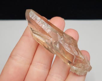 Smokey Lemurian Quartz: 7.4cm Long Corinto, Brazil- Starbrary Markings, Record Keepers- N1
