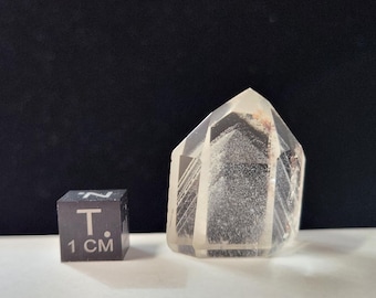 Polished Phantom Quartz: 1in or 2.6cm long- Standing Petite Tower, Rutile- R27