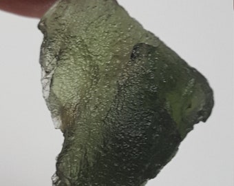 Beautiful Natural Moldavite 3.7 Grams or 18.5 Carat Moldavite Tektite Piece or Fragment- Great Form and Texture- Czech Republic- SMC13