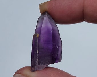 Natural Amethyst Crystal 3.2 cm long- Cameroon, Africa- Small Terminated Point- Mother & Child, Deep Purple Color, Lemurian Lines- AC8