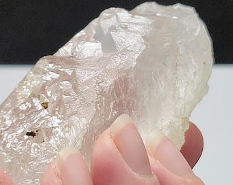 Large Dissolution Quartz Crystal 3.3 in or 8.5 cm Long- Serra Do Cabral, Brazil- Trigonic, 'Resistant Heart', 'Ice Quartz'- HB16