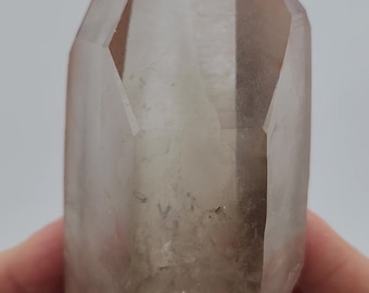 Red Pink Lemurian Quartz- Serra Do Cabral Mountains Brazil- "Scarlet Temple" Large Rainbow Mirror, Diamond Window- 12 cm Long- RL37