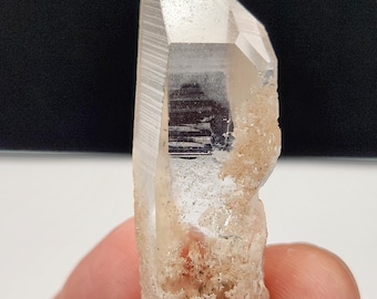 Lemurian Seed Quartz- 1.9inch or 5cm- Serra Do Cabral Mountains Brazil- Speckled Mineral Inclusions, Icy/Foggy Luster- A7