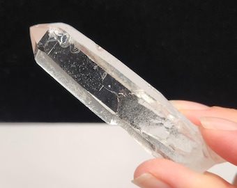 Starbrary Quartz Crystal 3.3in or 8.3cm Long- Corinto, Brazil- Empathic Warrior, Water Clear, Mount Fuji or Volcano Image- EJ6